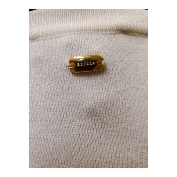 Escada White Shirt / Blouse With Decorative Sleeve Design XL - Picture 9 of 10